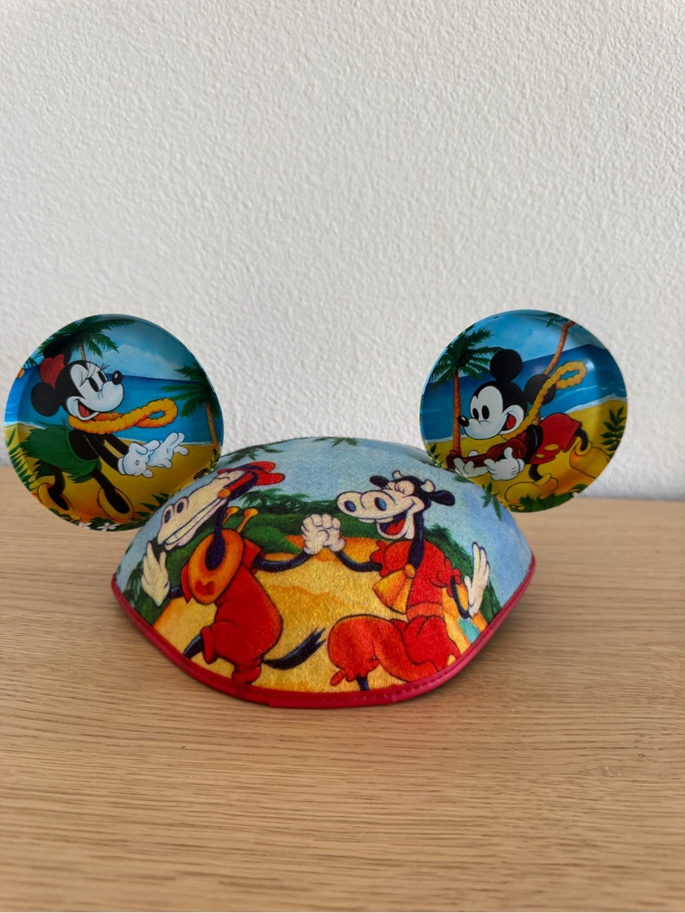 Disney Blue Red Tropical Mickey Mouse Ear Headband - Picture 2 of 4